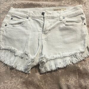 Pistola Women's Cream Frayed Jean Shorts